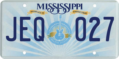 MS license plate JEQ027
