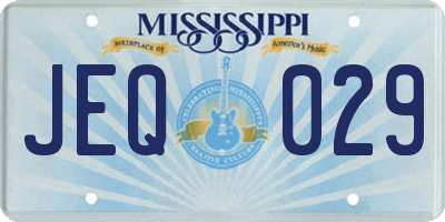 MS license plate JEQ029