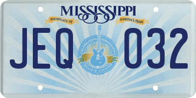 MS license plate JEQ032