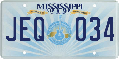MS license plate JEQ034