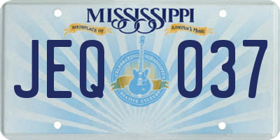 MS license plate JEQ037