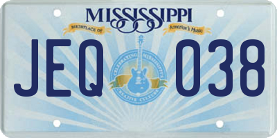 MS license plate JEQ038