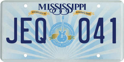 MS license plate JEQ041