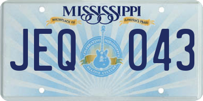 MS license plate JEQ043