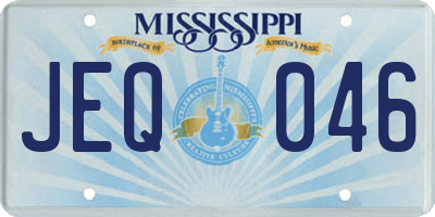 MS license plate JEQ046