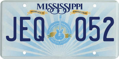 MS license plate JEQ052