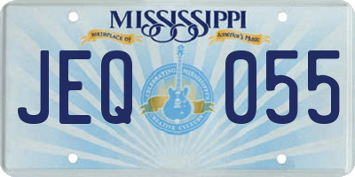MS license plate JEQ055