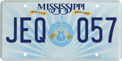 MS license plate JEQ057