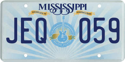 MS license plate JEQ059