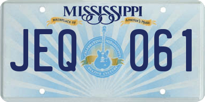 MS license plate JEQ061