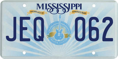 MS license plate JEQ062