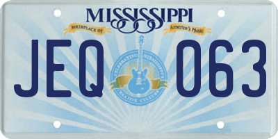 MS license plate JEQ063