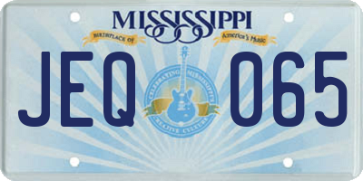 MS license plate JEQ065