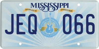MS license plate JEQ066