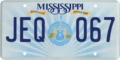 MS license plate JEQ067
