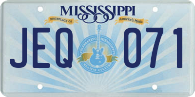 MS license plate JEQ071