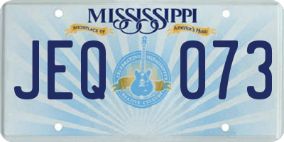 MS license plate JEQ073