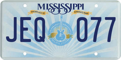 MS license plate JEQ077