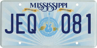 MS license plate JEQ081