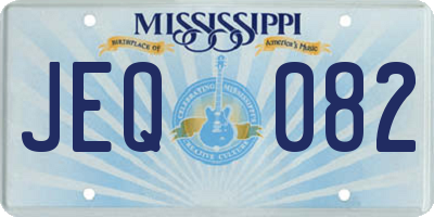 MS license plate JEQ082