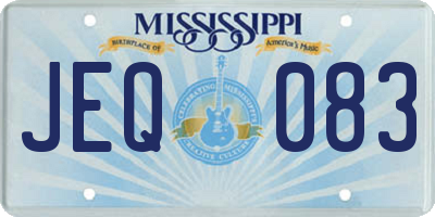 MS license plate JEQ083