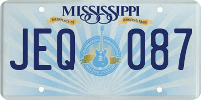 MS license plate JEQ087