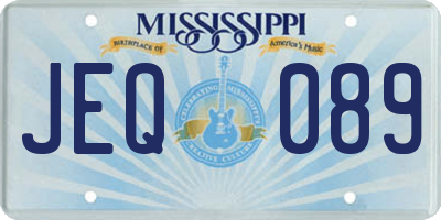 MS license plate JEQ089