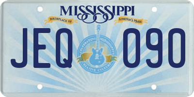MS license plate JEQ090
