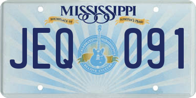 MS license plate JEQ091