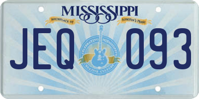 MS license plate JEQ093