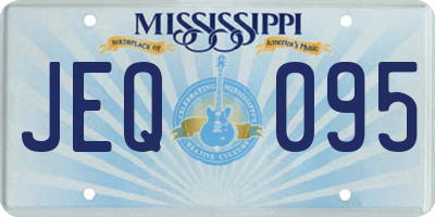 MS license plate JEQ095