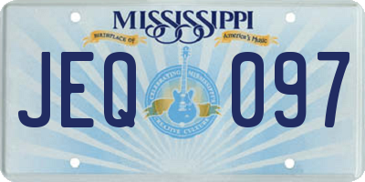 MS license plate JEQ097