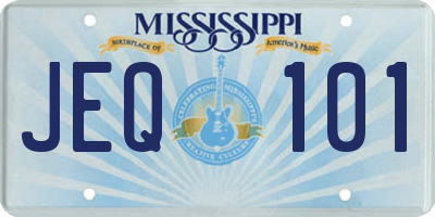 MS license plate JEQ101