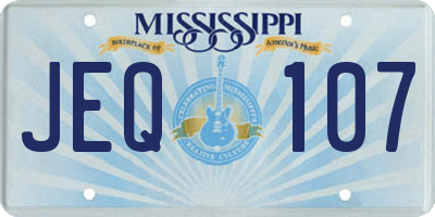 MS license plate JEQ107