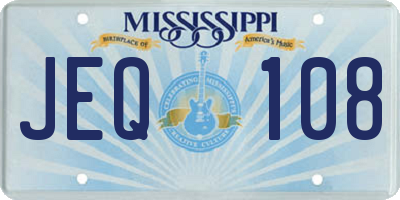 MS license plate JEQ108