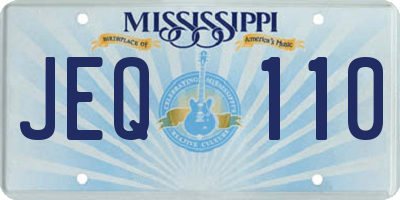MS license plate JEQ110