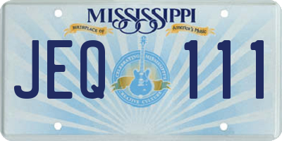 MS license plate JEQ111