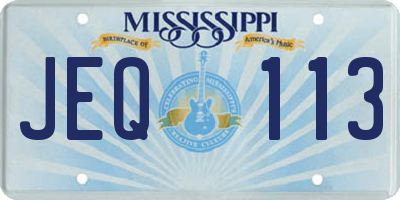 MS license plate JEQ113