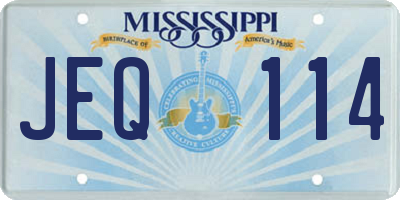MS license plate JEQ114