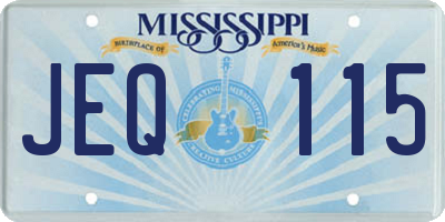 MS license plate JEQ115