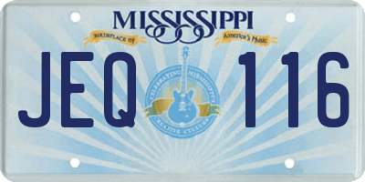 MS license plate JEQ116