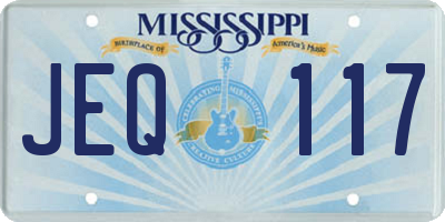 MS license plate JEQ117