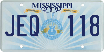 MS license plate JEQ118