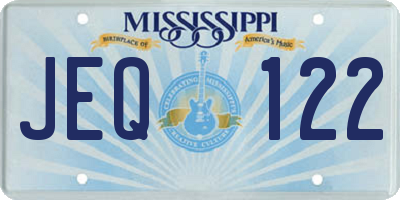 MS license plate JEQ122