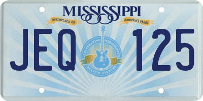 MS license plate JEQ125