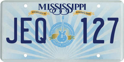 MS license plate JEQ127