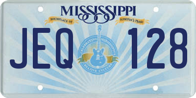 MS license plate JEQ128