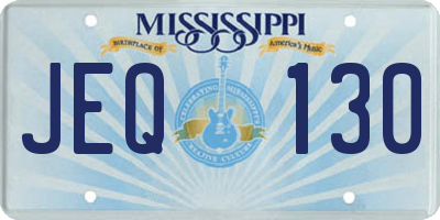 MS license plate JEQ130