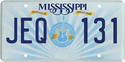 MS license plate JEQ131