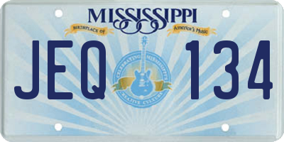 MS license plate JEQ134